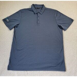 Travis‎ Mathew Men's Polo Shirt XL Blue Short Sleeve Golf Casual Stretch Poly EC